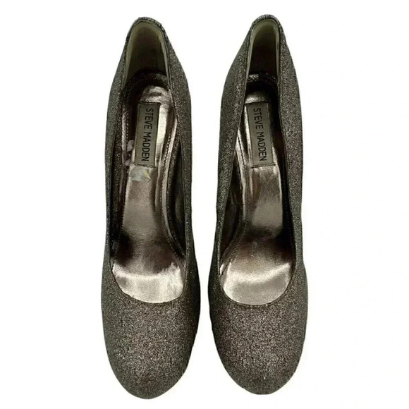 Steve Madden Caryssag Women glitter high heels platform shoes sz 8.5 - Picture 3 of 7